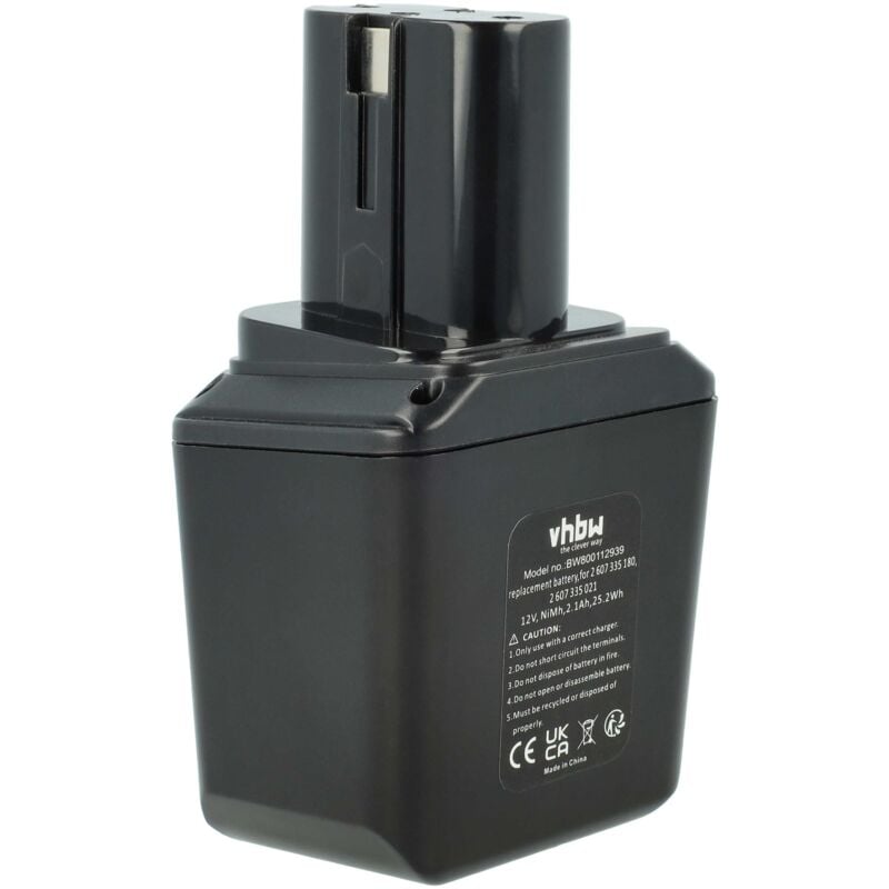 foto del prodotto 1x batteria sostituisce bosch 2 607 335 021, 2 607 335 180, 2 607 355 014 per utensile elettrico (2100 mah, nimh, 12 v) - vhbw