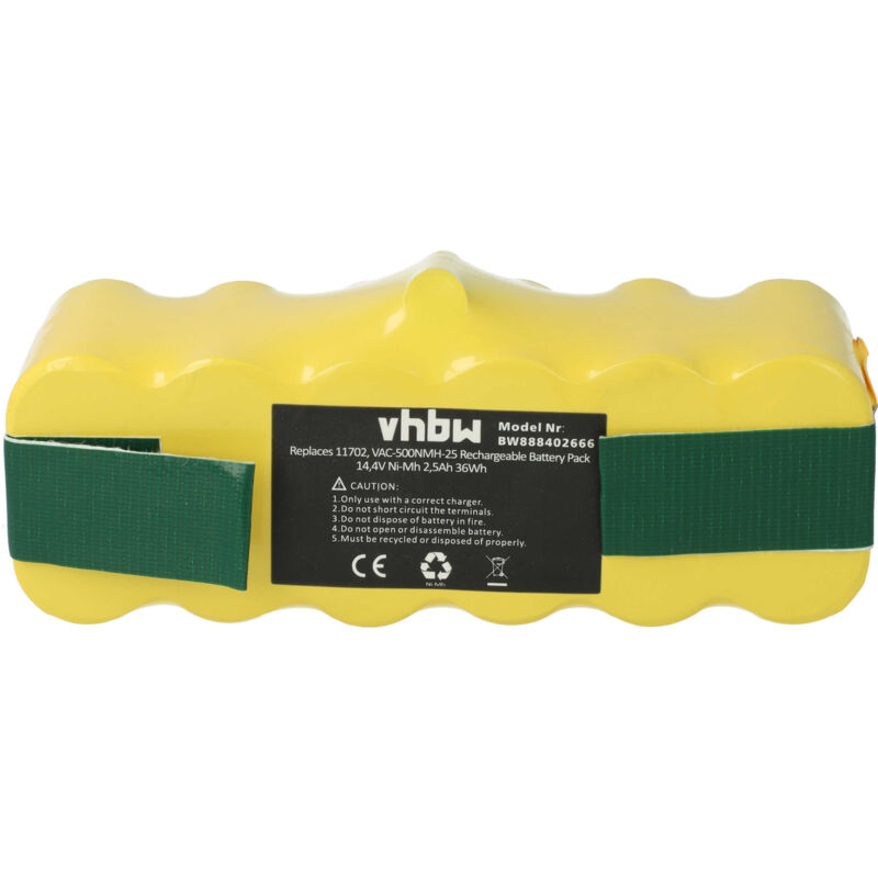 foto del prodotto 1x batteria sostituisce gd roomba 500, r3 500, sp530 bat, vac 500nmh 33 per home cleaner 2500mah, 14,4v, nimh vhbw