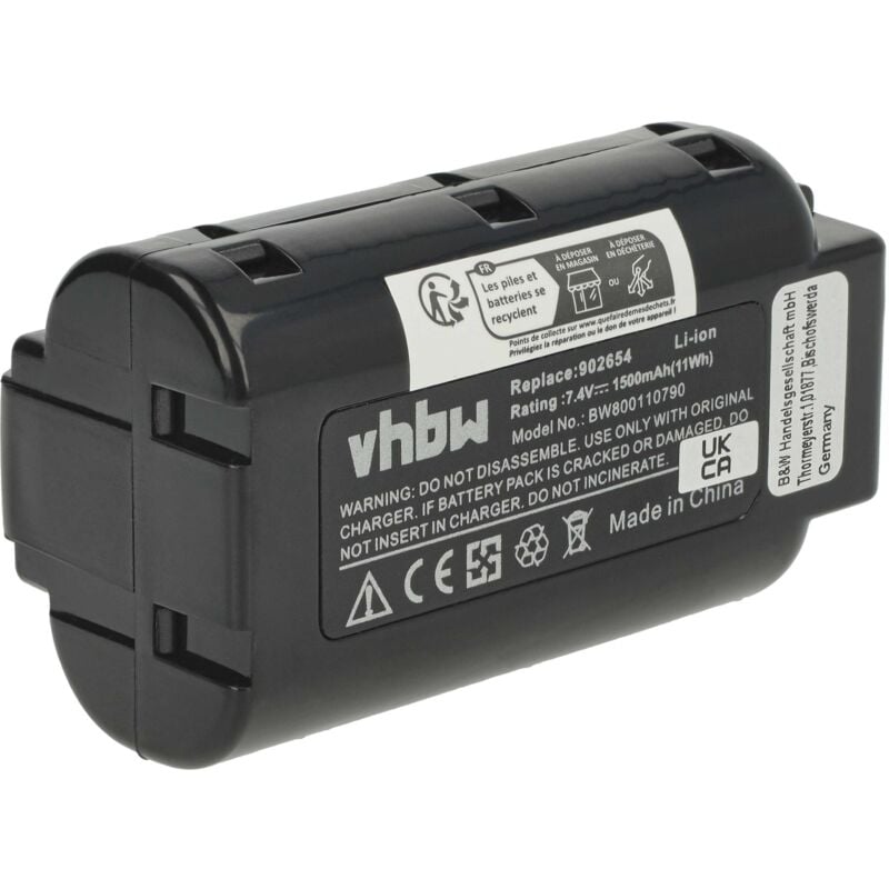 foto del prodotto 1x batteria sostituisce paslode 902400, 902600, 018880, 404400, 404717 per utensile elettrico, chiodatrice a nastro 1500 mah, li ion, 7,4 v vhbw