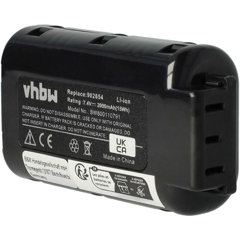 foto del prodotto 1x batteria sostituisce paslode 902400, 902600, 018880, 404400, 404717 per utensile elettrico, chiodatrice a nastro 2000 mah, li ion, 7,4 v vhbw
