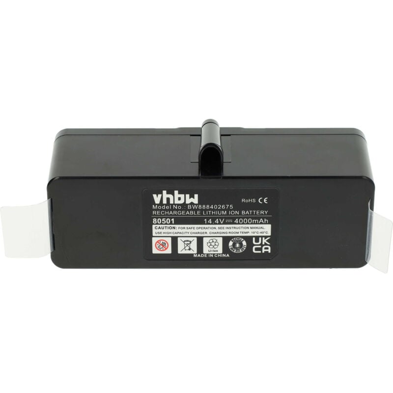 foto del prodotto 1x batteria sostituisce r3 500, sp530 bat, vac 500nmh 33 per aspirapolvere nero 4000mah, 14,4v, li ion vhbw