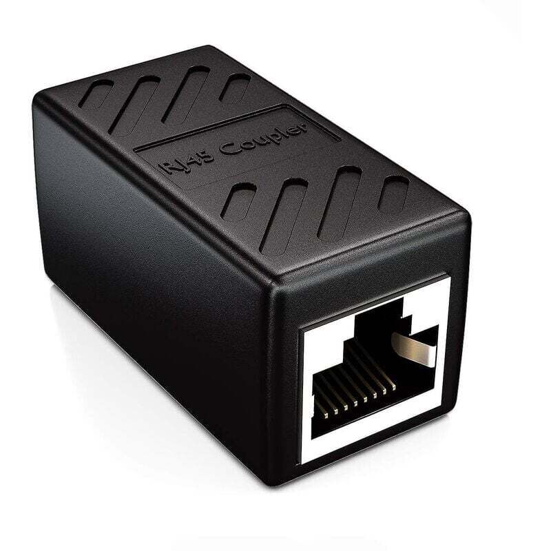 foto del prodotto 1x cat6 accoppiatore cavo connettore cavi di rete cavo patch cavo ethernet adattatore modulare schermato 2x presa femmina rj45 dsl lan nero