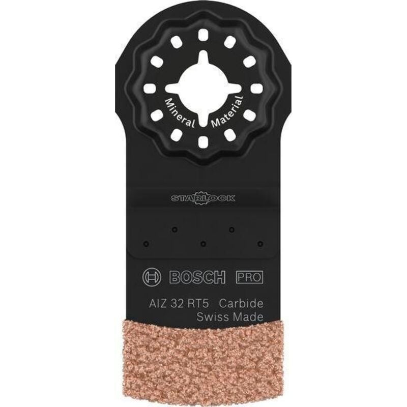 foto del prodotto 1x lama multiutensile pro multi materiale aiz 32 rt5 per malta, calcestruzzo cellulare, larghezza 32 mm, accessori professionali multiutensile