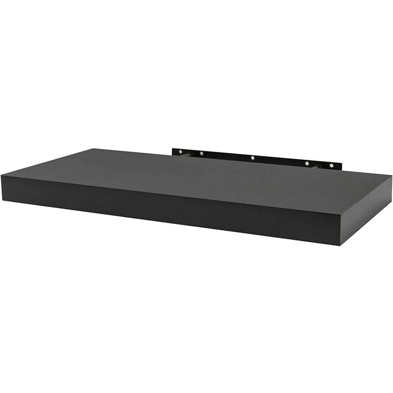 foto del prodotto 1x mensola da muro rettangolare scaffale libreria a parete decorazione nero 50 cm woltu