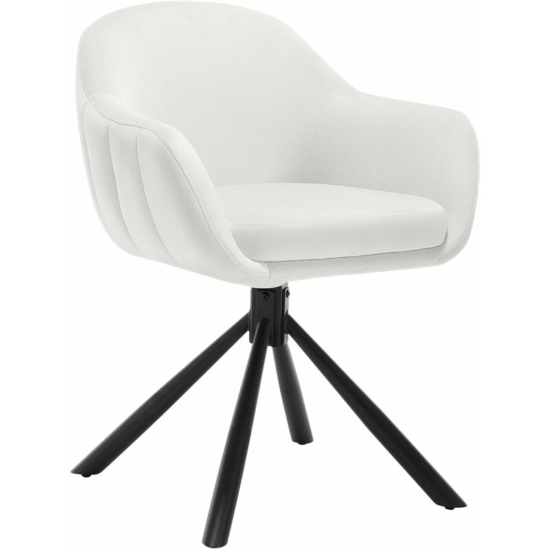 foto del prodotto 1x sedia cucina sala da pranzo design moderno ristorante girevole.gambe in metallo. seduta in velluto. crema woltu