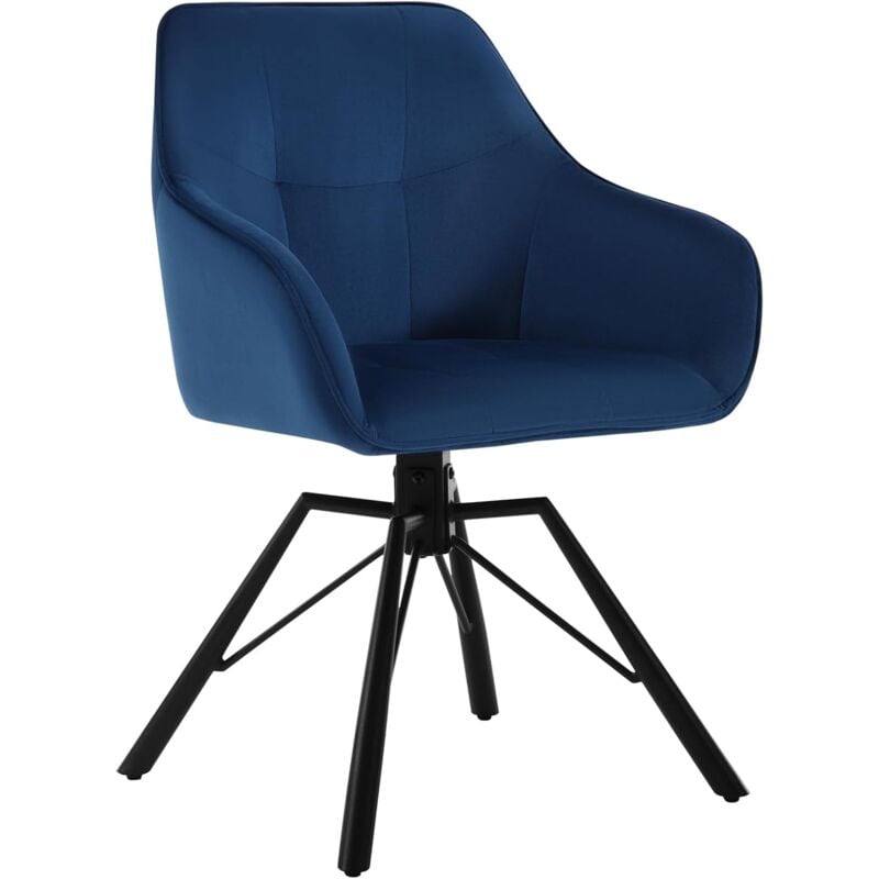 foto del prodotto 1x sedia per sala da pranzo girevole a 360 , poltroncina in velluto , blu woltu