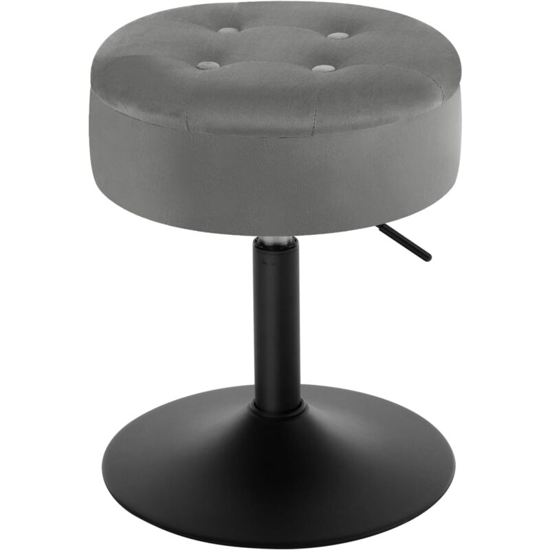 foto del prodotto 1x sgabello rotondo altezza regolabile sedia da bar con vano portaoggetti grigio scuro woltu