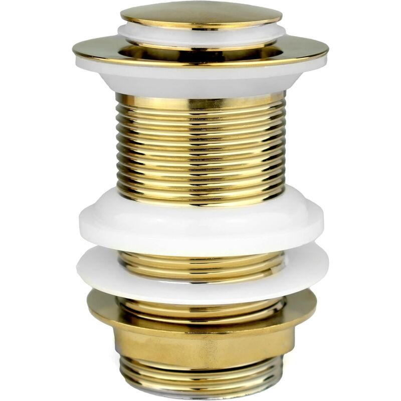 foto del prodotto 1x tappo di ricambio per lavandino click clack senza fessura oro 7 x 7 x 8 cm raccordo standard g 1 x 1 4 bsp tappo per lavabo da bagno a innesto in