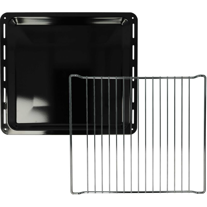 foto del prodotto 1x teglia da forno, 1x griglia set da 2pz. compatibile con juno jb030a5, 94971294, jb061b5, jb060a5, jb060b5 forni 42,2 x 37 x 2 cm vhbw