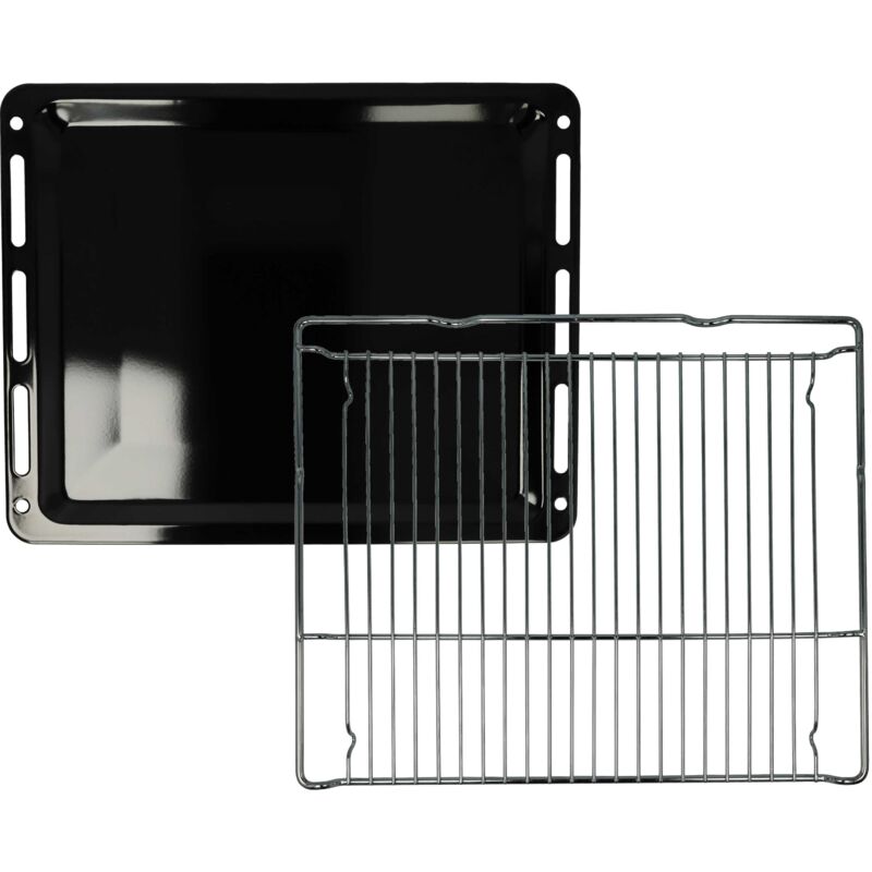 foto del prodotto 1x teglia da forno, 1x griglia set da 2pz. compatibile con neff b56vt64n0 08, b57cs22g0 93, b57cs22n0 01 forni 45,5 x 36,1 37,5 x 3 cm vhbw