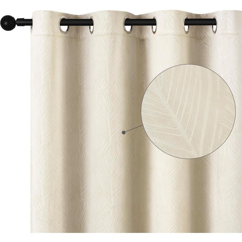 foto del prodotto 1x tende oscuranti con per camera da letto 135 x 225 cm. beige tenda per finestre con occhielli ,tenda senza cinghie woltu