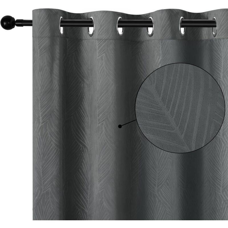 foto del prodotto 1x tende oscuranti con per camera da letto 135 x 260 cm. grigio tenda per finestre con occhielli ,tenda senza cinghie woltu