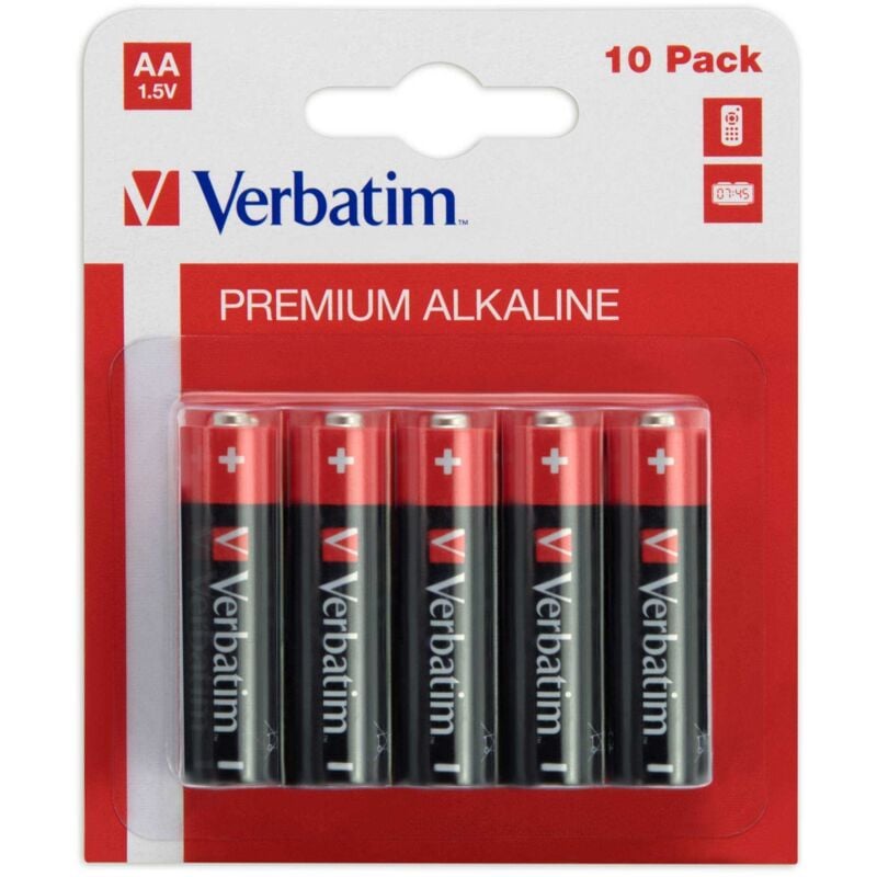 foto del prodotto 1x10 batteria alcalina verbatim mignon aa lr 06 49875