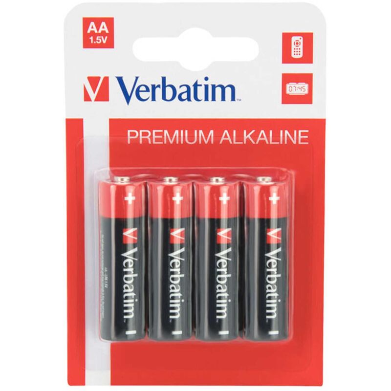 foto del prodotto 1x4 batteria alcalina verbatim mignon aa lr6 49921
