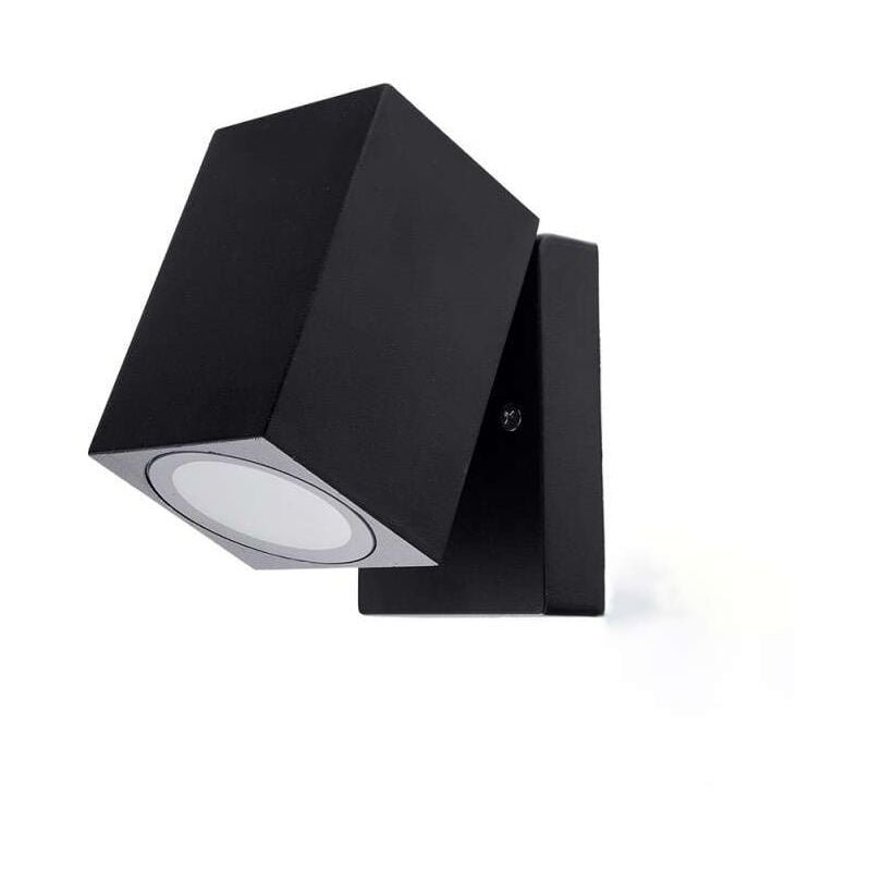 foto del prodotto 1xgu10 obiettivo quadrato parete nero ip44 impermeabile
