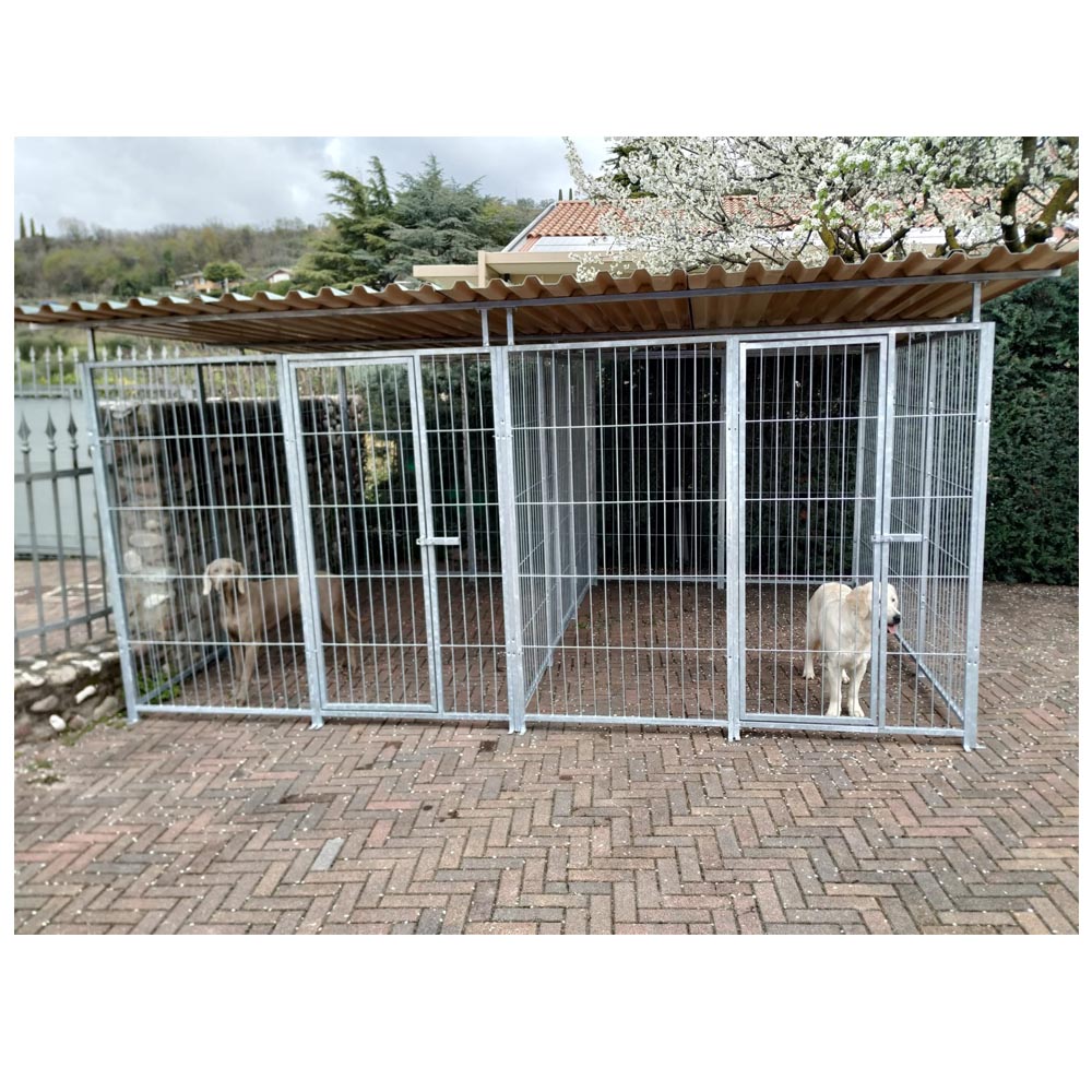 foto del prodotto 2 box per cani da esterno coperto con zincatura a caldo ciascuno da 300x200x altezza 180 cm