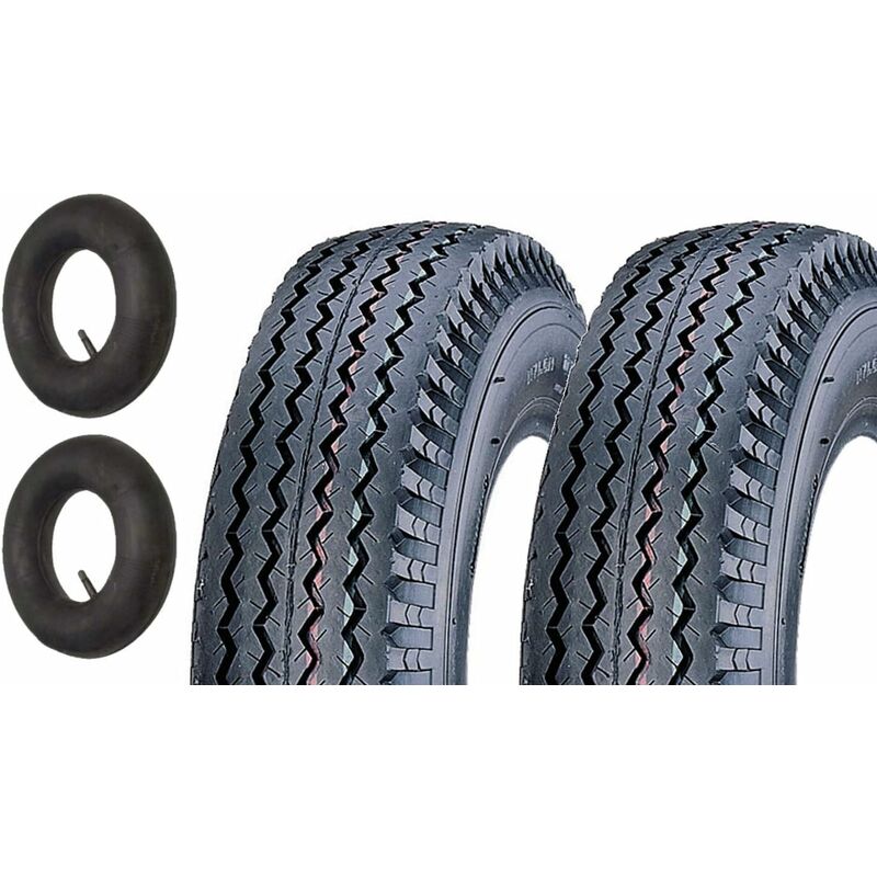 foto del prodotto 2 camere d aria 2 pneumatici copertoni 4.00 10 rinforzati 6pr gomme 69n per ruote carrello rimorchio appendice asin b07vrdcw5d union