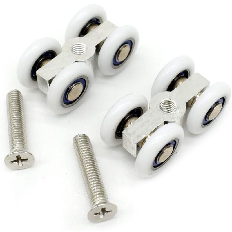 foto del prodotto 2 carrucole per porte scorrevoli in vetro per doccia 2 unità