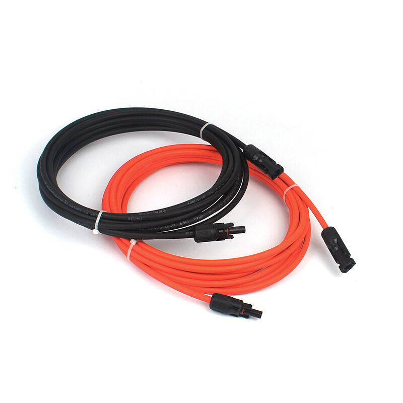 foto del prodotto 2 cavi di prolunga fv, pv1 f 6,0 mm , 4 m cavo, connettore ip67 mc4, 14 awg nero rosso per pannelli solari fotovoltaici, ecc.
