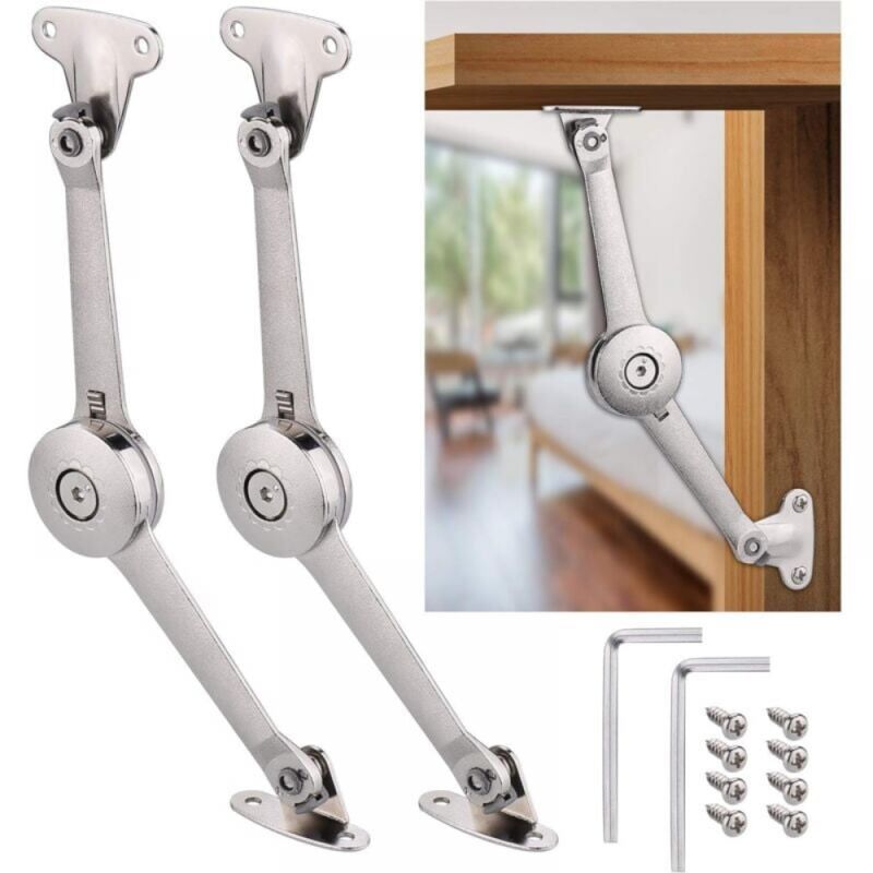 foto del prodotto 2 cerniere di supporto per coperchio a chiusura ammortizzata con viti e chiave esagonale, supporto 18 kg, cerniere di supporto per coperchio per