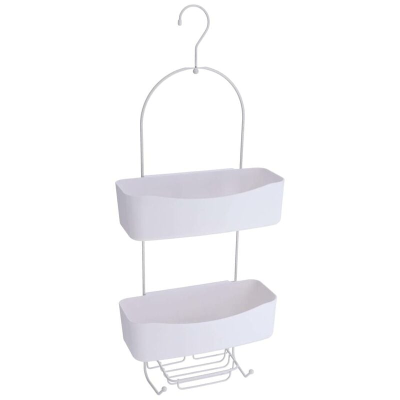 foto del prodotto 2 cestini server in metallo pp filo portasapone bianco tendance