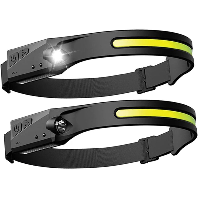 foto del prodotto 2 confezioni di fari a led con batteria integrata, torcia ricaricabile tramite usb, 5 modalit di illuminazione, sensore di movimento resistente alle
