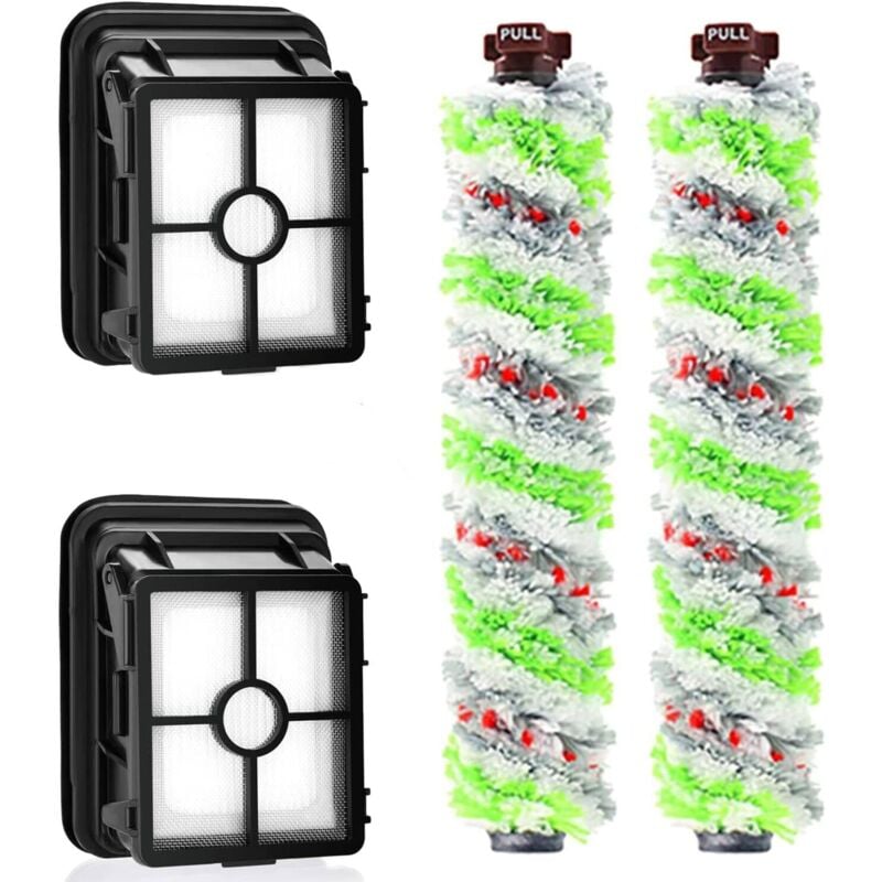 foto del prodotto 2 confezioni di filtri di ricambio e 2 confezioni di spazzole rotanti per animali domestici per aspirapolvere multiuso bissell crosswave 3 in 1 per
