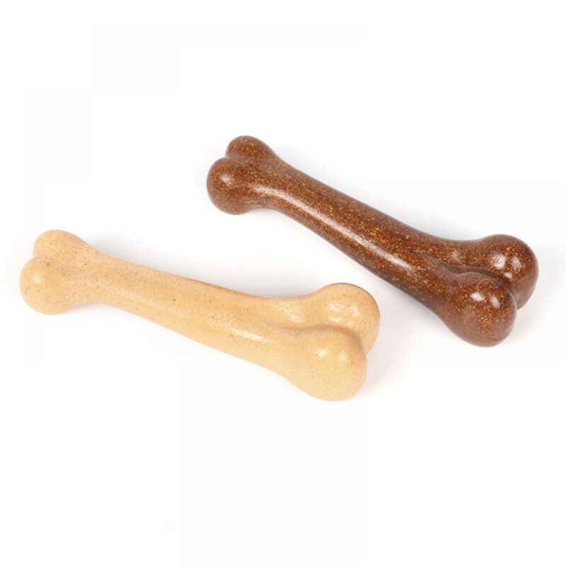foto del prodotto 2 confezioni di giocattoli per cani gialli e marroni, 15 cm, ossi da masticare per cani, adatti per cani di taglia grande e media, cura dentale,