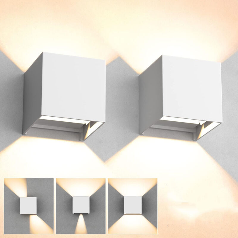 foto del prodotto 2 confezioni di luci da parete per esterni luci da parete per interni, luce bianca calda 3000k con lampadina led g9 sostituibile, luci da parete