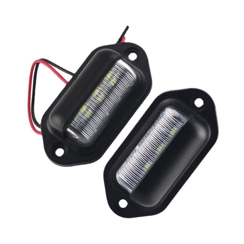 foto del prodotto 2 confezioni di luci targa a led impermeabili 6 luci posteriori a led smd per camion, furgoni, rimorchi, auto, roulotte