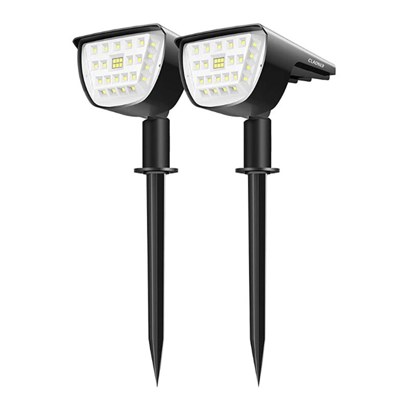 foto del prodotto 2 confezioni di potenti luci solari da esterno ip65 luci solari da giardino impermeabili illuminazione solare da esterno per la decorazione del giardino (bianco freddo)