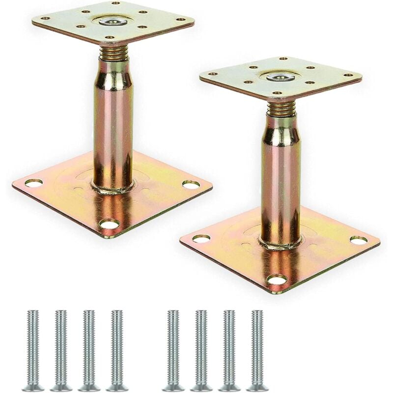 foto del prodotto 2 confezioni di staffe per tetti rialzati regolabili zincate da 100 150 mm per edilizia oro