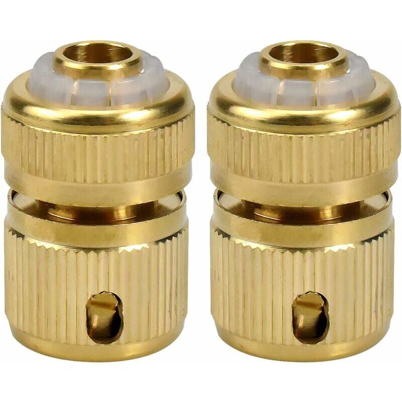 foto del prodotto 2 connettori per tubo da giardino in ottone massiccio da 1 2 connettori rapidi per tubo da giardino adattatori per collegamento dispositivi