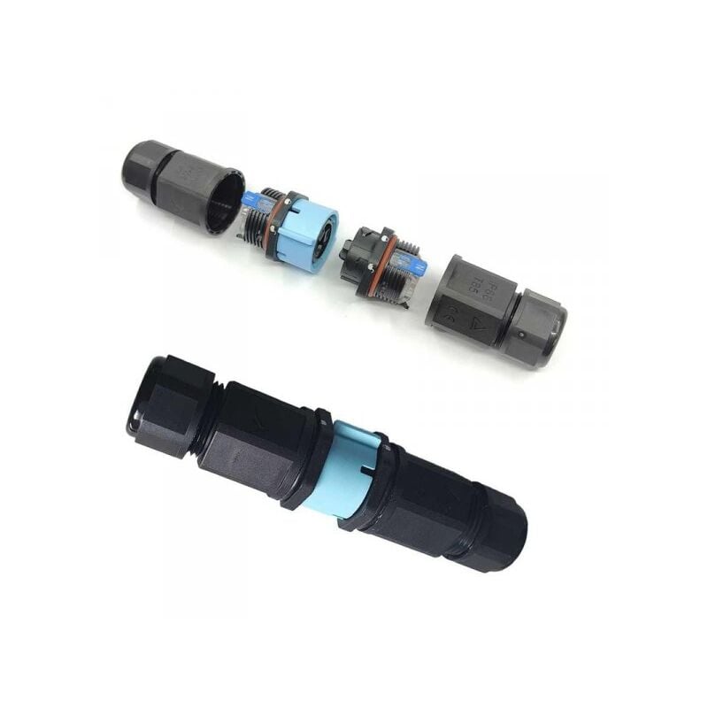 foto del prodotto 2 connettori veloce ip68 forma i manicotto collegamento cavo esterno 3p 121x30mm