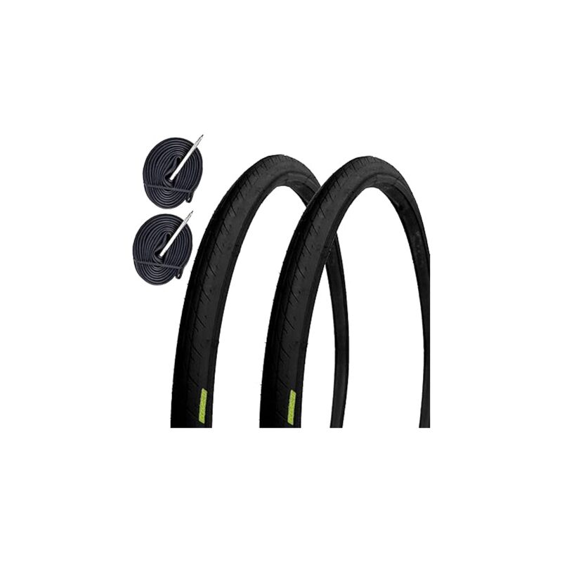 foto del prodotto 2 copertoncini 700x23c 23 622 camere valvola presta pneumatici per fixed bici da corsa strada road ecovelo