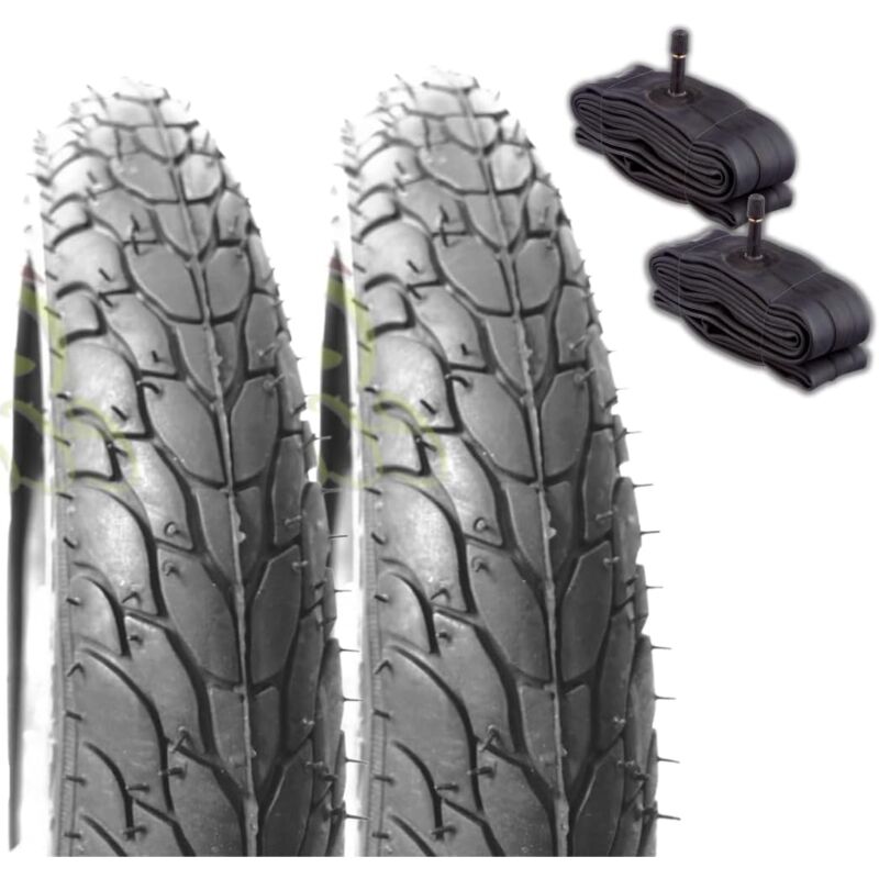 foto del prodotto 2 copertoni 14 x 1.75 47 254 2 camere d aria america schrader neri city bike bici bambino