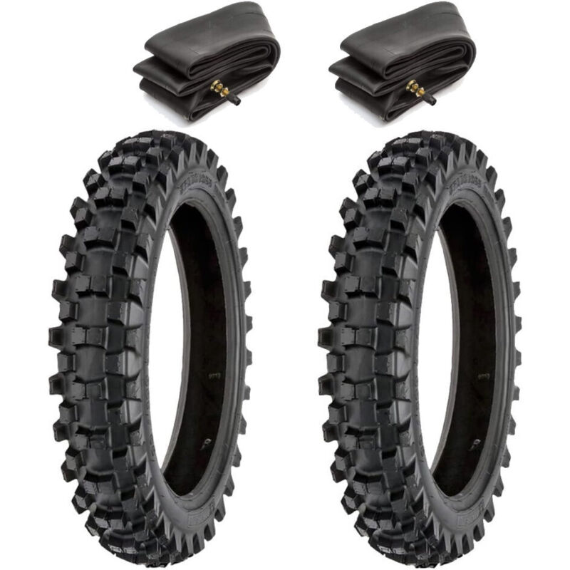 foto del prodotto 2 copertoni 2.50 10 camere gomme x mini moto cross tassellati ruota minicross