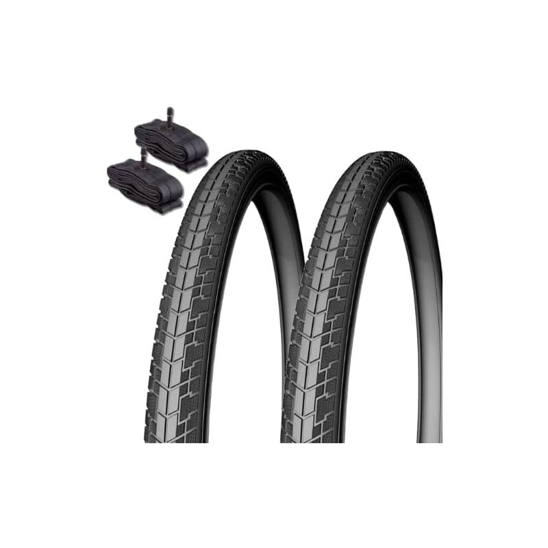 foto del prodotto 2 copertoni 26 x 1.75 44 559 antiforatura 2 camere d aria con valvola schrader america pneumatici per city bike bici stradale
