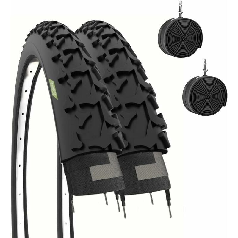 foto del prodotto 2 copertoni 26 x 1.90 camere gomme bici 26 mtb mountain bike adulto unisex