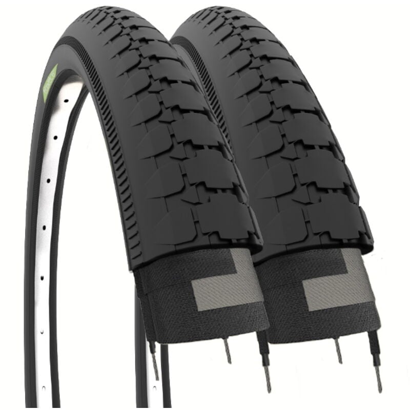 foto del prodotto 2 copertoni 26 x 2 x 1 3 4 54 571 pneumatici neri per moto carretto furgoncino bicicletta