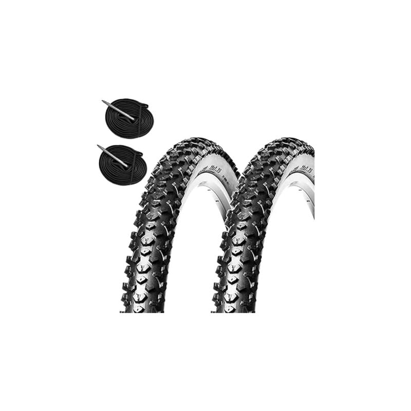 foto del prodotto 2 copertoni 27.5 x 2.25 camere pneumatici tassellati gomme mtb mountain bike 27 ecovelo