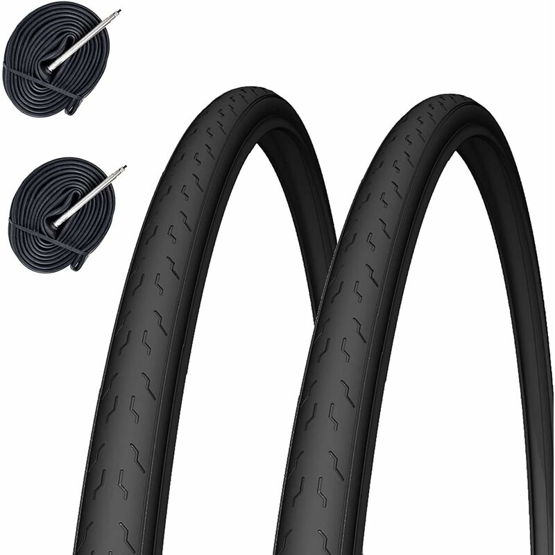 foto del prodotto 2 copertoni 700 x 23 2 camere d aria bici da corsa nero 23 622 