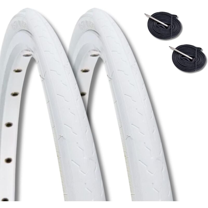 immagine 0 del prodotto 2 copertoni deestone 700 x 23 c 23 622 2 camere con valvola francese 48 mm pneumatico bianco per bici da corsa bdc singlespeed