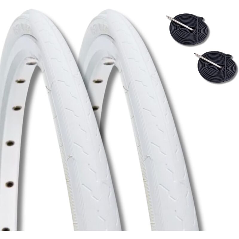 foto del prodotto 2 copertoni deestone 700 x 23 c 23 622 2 camere con valvola francese 60 mm pneumatico bianco per bici da corsa bdc singlespeed