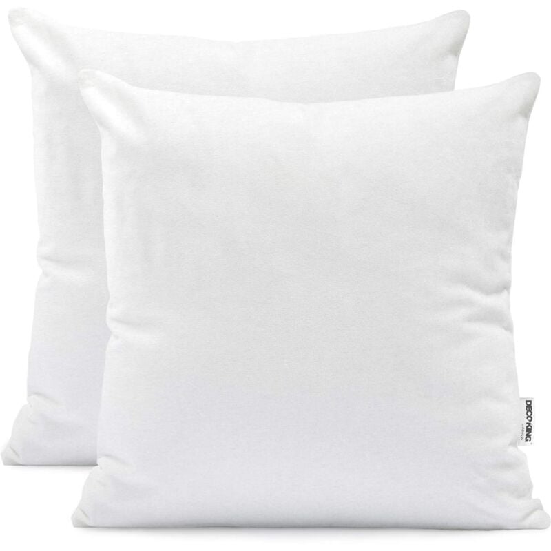 foto del prodotto 2 federe 50 x 50 cm jersey 100 in 100 jersey di cotone pettinato pettinato cerniera bianco ambra decoking