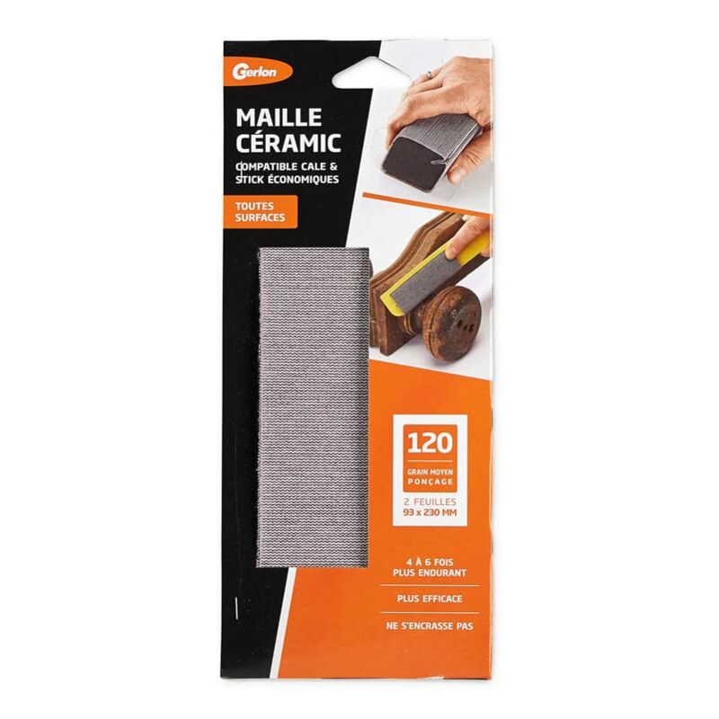 foto del prodotto 2 fogli di carta vetrata super resistente in ceramica, maglia 93 230 mm, grana 120 media 