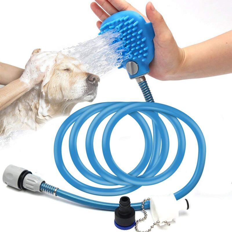 foto del prodotto 2 in 1 doccia per cani doccia per animali domestici con spazzola spazzola per toelettatura cani e gatti massaggio grande medio piccolo