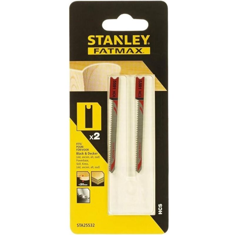foto del prodotto 2 lame legno rettificate taglio curvo stanley