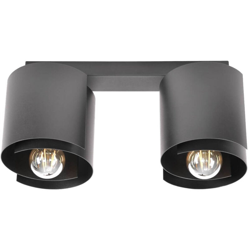 foto del prodotto 2 lampada da soffitto nera hugo