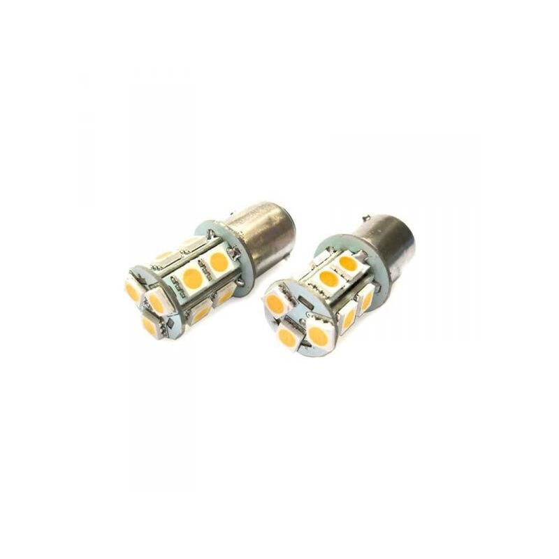 foto del prodotto 2 lampade led barca bay15d bianco caldo 12v 24v 3w no polarit 13 smd 5050 g18,5